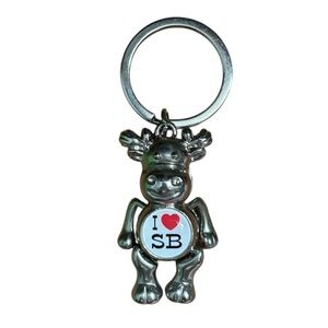 Silver Moose Keychain